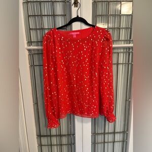 Lilly Pulitzer metallic clip silk top
